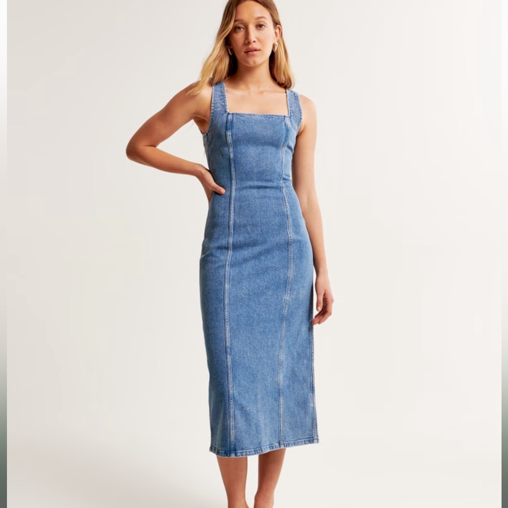 Abercrombie Denim Column Midi Dress in XL-Tall